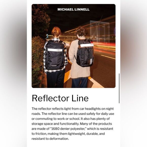 Michael Linnell Reflector Line Toss Pack Backpack Royal Blue Large Unisex - Picture 14 of 15